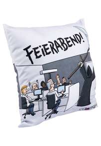 United Labels Tot aber lustig Kissen - Feierabend Michael Holtschulte Dekokissen Zierkissen Sitzkissen Kopfkissen Grau 40 x 40cm - Grau - Übersicht 1