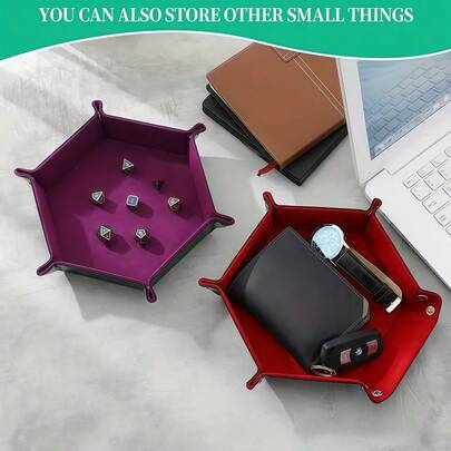 Bandeja de Armazenamento Dobrável, Bandeja Hexagonal para Dados, Caixa de Armazenamento para Dados, Cesta de Armazenamento de Mesa Simples para Jogos de Dados, Cesta de Armazenamento de Mesa, Itens Domésticos, Decoração de Sala de Estar, Armazenamento de Cosméticos, Armazenamento de Produtos de Skincare, Cesta Diversa, Bandeja para Frutas Secas, Caixa de Joias, Reforçada, Elegante, Hall de Entrada, Lanches, Grupo de Corrida, Jogo de Tabuleiro, Quatro Cantos