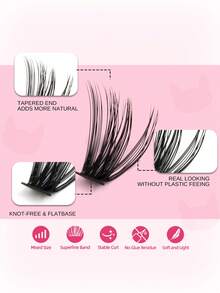 ARTSTAR 10排 DIY 5D 蓬松睫毛簇 30D/40D/50D 浓密睫毛簇 纤细单根睫毛 8-16mm 簇状睫毛嫁接 - D - 查看 2