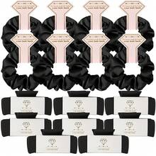 Bridesmaid Scrunchies Proposal Gifts 41 Inch Square Set Of 8 Bachelorette Hair Claw Clips Ideas Bridal Shower Wedding Party Favors (24pcs Dusty Blue)Valentine's Day JOW5 - 16件裝黑色 - 查看 1