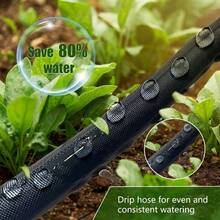 Flat Soaker Hose 100ft, Garden Hose With Heavy Duty Double Layer Design, Drip Irrigation Hose Saves 80, Leak Proof Sprinkler Hose Garden, Lawn, Vegetable Plot 50ftx 2 - 100英尺 - 查看 8