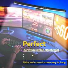 RGB Adjustable Computer Monitor Light, Curved Design Computer Hanging Lamp, USB Powered Monitor Light Bar For Gaming, Study, Work, Reading, Computer Screen Wall Lamp, Computer Office Eye-Caring Lamp - one-size - View 9