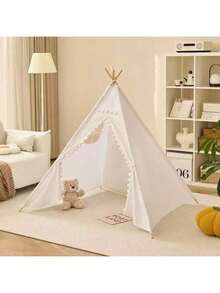 1pc White Portable Tent, Indoor Teepee Tent, Outdoor Camping Tent