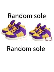Dép đi trong nhà/ngoài trời mềm mại, chống trượt, màu sắc phong cách đại học, đế PVC/EVA, mùa thu/đông cho cặp đôi - màu tím vàng - Xem 7