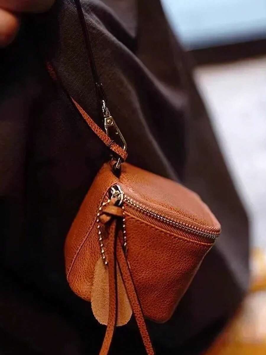 1 Túi đựng đồ trang điểm hình xô tròn nhỏ, Túi đựng đệm khí di động, Ví đựng tiền xu, Túi đựng son môi, Túi xách nữ, Quà tặng cho giáo viên, Thích hợp đựng đồ dùng cần thiết khi đi du lịch, Bãi biển, Tiệc, Ví đựng tiền xu, Quà tặng Ngày của Mẹ, Khuyến mãi mùa đông Túi da PU mới - Nhiều màu - Xem 1