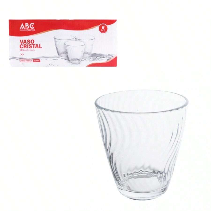 Vasos de vidrio de 330 ml, 6 unidades - transparente - Ver 1