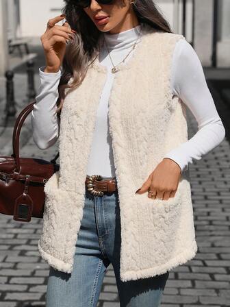 ביגוד יומיומי עם כיסים בצבע אחיד, סתיו/חורף