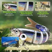 1pc 13.5cm 19g Sinking Multi-Jointed Fishing Lure, Bait For Trout, Bass, Saltwater Fishing, Realistic Swimbait Design, High-Quality Swimbait, Fishing Bait And Lures, Saltwater Fishing Lures, Swimbaits, Cool Fishing Lures, Soft Bait Fishing Lures - Multicolor - View 7