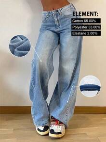 European And American Retro Street Blue Jeans Women's Trousers - 藍色 - 查看 1