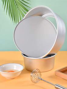 3pcs Stainless Steel Cake Mold Set, Round Cake Mold, Sponge Cake Mold, Suitable For Oven, Ideal For Baking Cakes, Multilayer Cakes, Perfect For Birthday, Mother's Day, Thanksgiving And Gathering With Family And Friends, Also A Great Match For Modern Baking Tools And Back To School Season - Multicolor - View 8