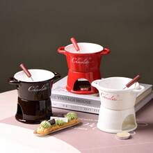 Chocolate & Cheese Melting Cup, Cheese Heating Cup, Chocolate Heating Bowl, Chocolate Heating Appliance, Creative Chocolate Hot Pot Cup, Chocolate Slow Cooker Cup, Steak Special Sauce, Restaurant-Grade Thermal Ceramic Container, Elegant Tableware, Essential For Home Chefs - Multicolor - View 9