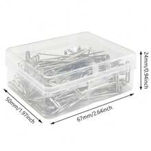 100pcs T-Shaped Hair Clips, Silver Color, 38mm Length, For Fixing Wigs, Styling Tool, Suitable For Wig Display, Braiding Hairstyles, With Gift Box - White - View 4