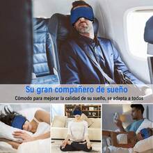 Antifaz para Dormir con Auriculares Inalámbricos Bluetooth 5.0 Máscara Ojos con Música Diadema Ajustable Altavoces Incorporados Micrófono para Viajes Aéreos y para Dormir Azul - Azul - Ver 4