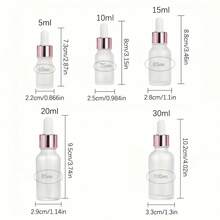 2pcs Frosted Glass Dropper Bottles With Rose Golden Caps - 5ml/10ml/15ml/20ml/30ml Refillable Low-Allergenic Cosmetic Containers For Essential Oils, Massage &, Skincare Container, Elegant Container - Hot Pink - View 5