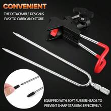 PLUSINNO Fishing Rod Holders - Upgraded 360 Degree Adjustable Fishing Pole Stand Equipment For Bank Beach Gift For Men - RedBlack - View 5