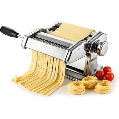 Pasta Roller And Machine Dual Width Noodle Maker For Pasta, Spaghetti, Fettuccine, Lasagna 2 In 1 Heavy Duty Stainless Steel With Cleaning Kit