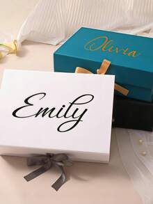 Personalized Magnetic Ribbon Box,Custom Name Bridesmaid Proposal Gift Box,Bridal Shower Box,Will You Be My Bridesmaid Box,Wedding Gift Box,Festive Calendar