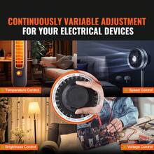 Transformador de voltaje variable automático  2000VA, 15,3 A, entrada de 110 V, salida de 0-130 V, fuente de alimentación con regulador de voltaje de CA, con 4 fusibles adicionales, interruptor de control térmico para el hogar, la industria y la oficina - Naranja - Ver 2