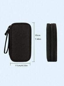 Brodark 1pc Fashionable Cosmetic Travel Bag - Waterproof Storage, Durable Zipper Protection - Black - View 4