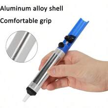 Manual Desoldering Pump - Spring-Loaded Solder Sucker Tool With Heat-Resistant Nozzle For Electronics Repair (Blue, 7.48 Inch) - Semi-blue - View 4