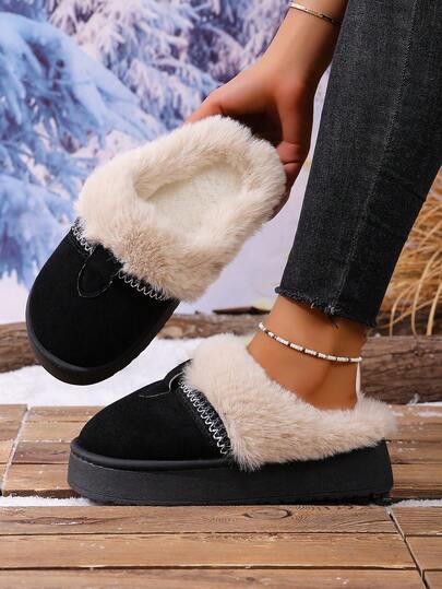2025 New Thickened Slip-On Warm Winter Women's House Slippers, Suitable For Dates, Parties, Vacations, Fashionable And Versatile, Minimalist Design, Soft Sole, Lightweight, Non-Slip, Comfortable For Indoor And Outdoor, Home And Travel. Not Just Comfort And Freedom, But Also More Confidence And Naturalness.