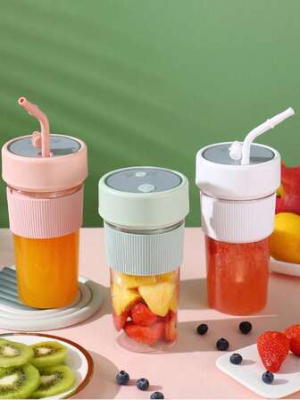 Portable Electric Fruit Juicer Cup, Mini Multi-Function Juice Extractor With Straw, Wireless Convenient Juice Maker