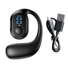 带耳挂的无线蓝牙耳机，支持无线蓝牙耳机、降噪耳机、配备无线耳机、带麦克风的无线耳机、游戏蓝牙耳机、运动跑步耳机、单耳使用