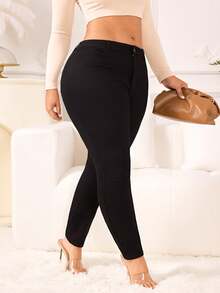 Women's High-Waist Skinny Jeans - Sleek And Stretchy Fit For A Flattering And Comfortable Look, Perfect For Casual And Stylish Outfits - màu đen - Xem 7