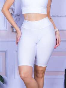 Women's Gym Shorts, Fitness Or Casual - 白色的 - 查看 2