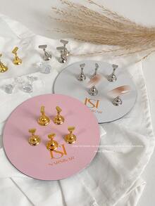 Decoraciones de arte de uñas - Placa base magnética de metal con diseños impresos de mariposas y princesas de colores, puntas de uñas variadas, soporte de exhibición de arte de uñas coreano, accesorios y suministros personales DIY para fotografía