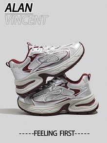 Alan Vincent [城市运动鞋系列] 银色运动鞋，女士新款厚底运动鞋，舒适时尚跑步鞋，休闲运动鞋，女士户外鞋，透气网面 - 銀色 - 查看 5