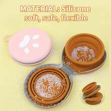 Pet Dog Travel Silicone Double Bowl, 2-In-1 Foldable Silicone Dog Bowl, Portable Easy-To-Clean Pet Feeding Device, Suitable For Travel And Outdoor Use, Pet Boarding, Training Feeding And Water Tray - 1 - View 10