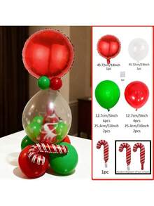 18pcs/Set Christmas Party Decorative Balloons, Fairy Catching Decoration Balloons, 18-Inch Clear Latex Balloons, 18-Inch Star-Shaped And Round Foil Balloons, New Year, Room Decor Supplies - Multicolor - View 14