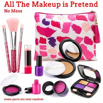 Play Makeup Set For Kids 3-5, Pretend Kids Fake Makeup Kit For Toddlers, Little Girl Make Up Kits 4-6, Fake Make Up Toys For Birthday Gift, Toys For 3 4 5 6 7 8 Year Old Girls