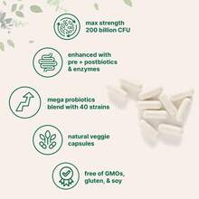 Micro Mega Probiotics, Pro+Pre+Postbiotics+Enzymes,200 Billion CFU Per Serving,120 Vegetarian Capsule - 其他 - 查看 2