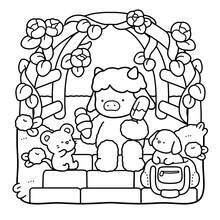 1 Pieza 21x21cm "Pequeños Amigos Vol.2" Libro para colorear lindo para adultos, papel grueso y opaco, líneas claras | Adorables compañeros animales y alegres escenas al aire libre, alivio del estrés, regalo ideal para amantes de los animales, adecuado para invierno. Útiles escolares y de papelería aplicables, adecuado como regalo para niñas, San Valentín, Año Nuevo - Pequeños amigos 2 - Ver 7