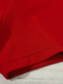 Christmas Leopard Print Round Neck Short Sleeve T-Shirt For Women - Red - View 5