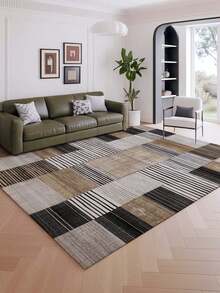 1pc Minimalist Style Indoor Decorative Large Rug, Crystal Velvet Material Indoor Carpet, Living Room Rug, Sofa Rug, Bedroom Rug, Anti-Slip Bedside Mat, Dining Room & Kitchen Rug, Office Chair Pad, Entryway Doormat, Outdoor Picnic Mat, Outdoor Camping Blanket - Multicolor-1 - View 16