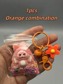 1 pieza Nueva figura coleccionable de conejo con felpa, adecuada para adolescentes, muñeca de escritorio de oficina, incluye llavero exquisito y bolsa transparente, diseño adorable con felpa, excelente para fiestas, regalos de carnaval, reuniones familiares - Multicolor - Ver 10