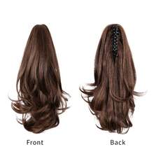 16英寸夹式马尾辫接发，女士卷曲波浪马尾辫接发，适用于各种场合，轻盈防滑。 - 彩色 - 查看 14