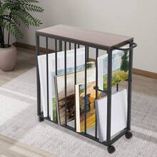 Mobile Art Drying Rack With Wheels, 2+6 Compartments Paint Drying Rack With Desktops Design, Art Canvas Storage Trolley For Painting Storage And Art Pieces Display - Black - View 4