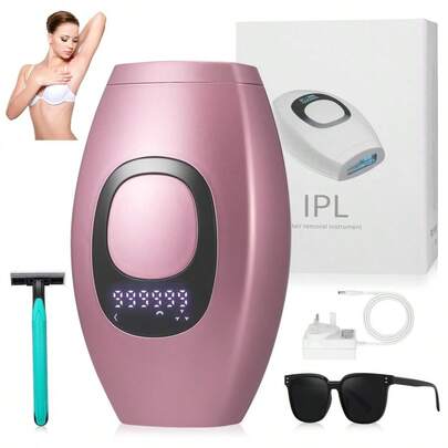 Mini IPL Hair Remover Rose Gold – 999,000 Flashes 5 Energy Levels, Portable Hair Removal Device For Body Face Bikini Area (Gifts For Women Men)