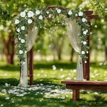 1/3pcs Elegant White Rose Garland - 78" Artificial Floral Vine For Weddings, Ceremonies & Outdoor Decor, Realistic Faux Flowers With Easy-To-Shape Petals, Reusable For DIY Projects