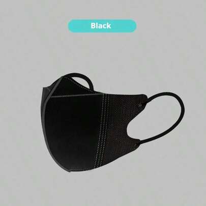 10pcs Black Non-Woven Fabric Masks, Breathable & Lightweight Design, Morandi Color, Suitable For Women, Individually Packaged