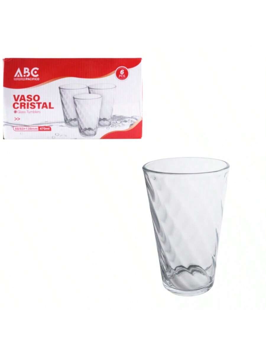 Vasos de vidrio de 470 ml, 6 unidades