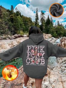 Blusa de moletom feminina casual estampada, forrada com tecido térmico, manga longa, ideal para o outono/inverno - Moletom divertido e colorido para inspirar a imaginação de todas as crianças. - Cinza escuro - Ver 7