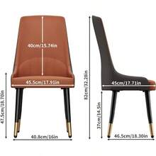 Leather Dining Chairs Set Of 2 : Faux Leather Upholstered Dining Chairs Elegant Luxury Ergonomics Thick Seat High Back Large Chair For KitchenDining Living Room Orange And Grey - Orangegray - View 2