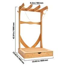 Vertical Surfboard Stand, 3 Tiers Wooden Surfboard Rack For Storage And Display, Freestanding Board Stand Organizer With Hanging Hooks & Cork Padding, For Wakeboards, Snowboards, Kiteboards - Floor-standing 3-story Unit - View 10