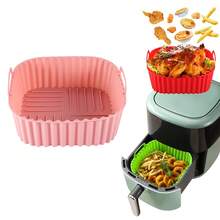 1 套，优质方形空气炸锅硅胶配件 - 培根和热狗架、9 杯松饼盘、空气炸锅托盘、带手柄孔的空气炸锅垫 - 耐热、易于清洁、可用洗碗机清洗 - （黑色） - 彩色 - 查看 20