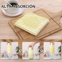 EstiloTendenciaPañOs De Limpieza De Microfibra, PañOs De Cocina De Rizo De AlgodóN, 30X30Cm, Toallas De Microfibra, Super Suaves Y Absorbentes, Reutilizables, Secado RáPido Para Lavar Los Platos, Mezcla De ColoresCalidad PremiumVersióN Mejorada - 1 - Ver 3